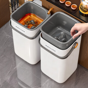 Jia helper tea bucket 8.6l wastewater filter tea bucket tea residue tea brewing bucket drainage kitchen wet and dry separation trash can