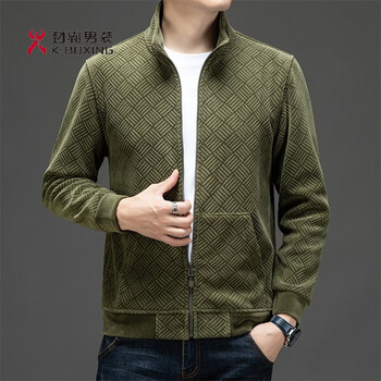 Kbxng jinba polar fleece jacket men's 2025 autumn and winter new warm thickened cardigan loose casual sports jacket green thickened 4xl (170-185 catties)