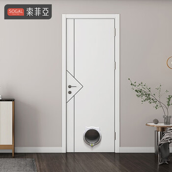 Sophia wooden door bedroom pet room door hole customized free access for dogs and cats indoor door soundproofing and noise reduction door customized gold