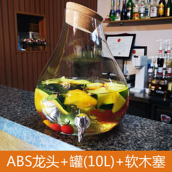 Fantasy juice can with faucet transparent wine bottle 25 liter self-service beverage bucket switch 10 liter as faucet (slant mouth)