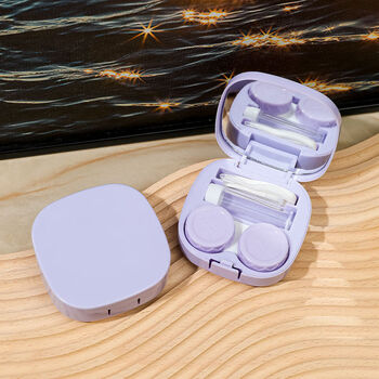 Fantasy color glasses case, portable, compact and beautiful storage box, taro purple invisible contact lens case | multiple storage