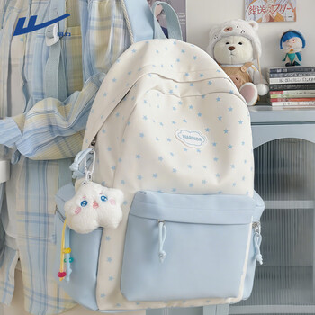 Warrior schoolbag junior high school girls ins niche blue girl 2026 new high-value high school backpack female shoulder bag blue