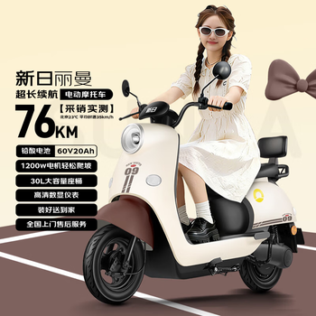 Sunra electric motorcycle liman self-operated motorcycle 60v 5 lead-acid batteries 76km range large pedal electric car unisex battery car electric motorcycle brown