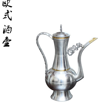 Pure tin handmade chinese warm yellow wine pot warm wine pot hot wine pot retro wine warmer household warm wine pot white wine one pound european style pot