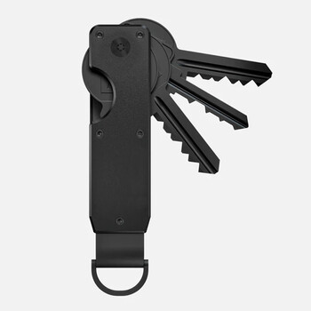 Cross-border new metal keychain outdoor multi-functional key clip key storage airtag reserved position black (screwdriver included)