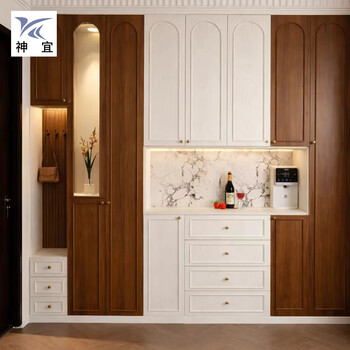 Shenyi whole house custom solid wood furniture red oak white water-based paint new chinese style factory direct sales original design