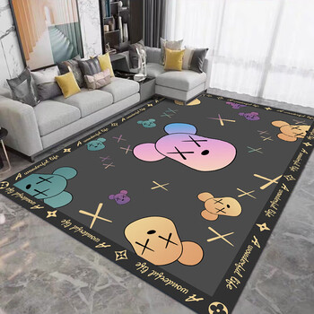 Fantasy carpet living room bedroom soundproof carpet computer chair e-sports chair room full house cloakroom large floor mat colorful rainbow bear horizontal version 80x160cm environmentally friendly no odor