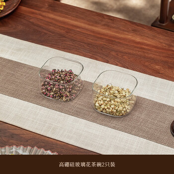 Cristalglass food grade glass sealed jar with tray storage high temperature resistant storage jar grain storage jar high-end moisture-proof jar high borosilicate glass floral tea bowl 2 pieces