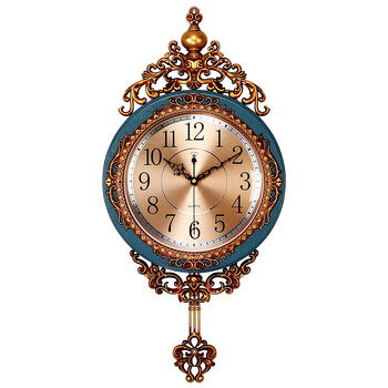 Polaris wall clock living room european swing light luxury silent 2025 new creative clock home simple wall clock quartz clock ice blue metal dial 69*35 cm