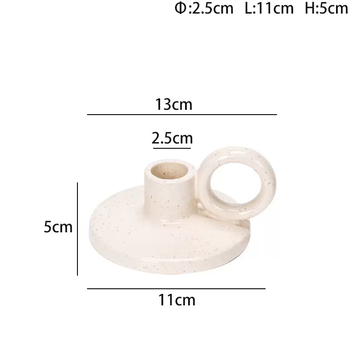 Yusenyi nordic modern simple creative plain glazed round ceramic home bedroom personalized candlestick decorative ornaments 6 types b