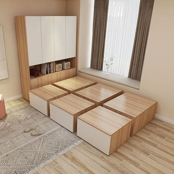 Rsrddy modern simple customizable tatami bed rubik's cube multifunctional combination box storage integrated cabinet balcony bed length 60 depth 75 height 40 upper door