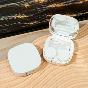 Fantasy color glasses case portable compact storage box vanilla white invisible contact lens box 丨multiple storage
