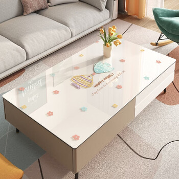 Sanqihu transparent coffee table table mat oil-proof, waterproof, no-wash, high-end 2024 new pvc living room tea, kiss pisces, 80*130cm.