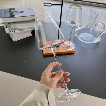 Pupan crystal glass burgundy wine glass belly women's red wine glass set dry white goblet transparent bordeaux glass 1 pack 580ml