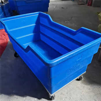 Jiangsu plastic laundry room linen cart laundry cart hotel linen cart with wheels turnover box thickened upgraded model linen cart 500l blue