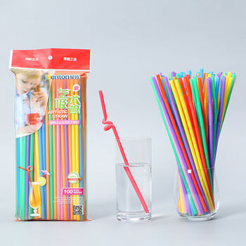 Yong huan 18cm long soy milk straw disposable commercial bendable canned transparent color canned cola drink short straw 26cm long color non-independent 1000 pieces get 2 yuan off for 3 pieces