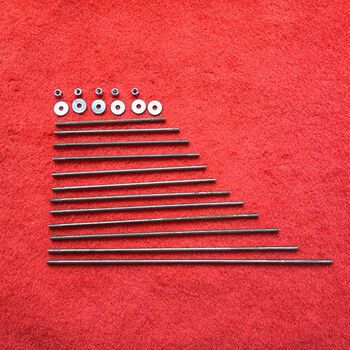 An junsheng maza accessories connecting rod nut universal intermediate shaft wire shaft bench two-ended screw rod double-ended long column pj iron shaft diameter 5mm 10 sets p high-quality iron shaft 37m