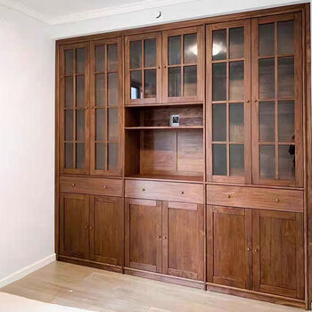 Fantasy wall-to-wall bookcase living room wall bookcase library display cabinet north american red oak/m2 projection area