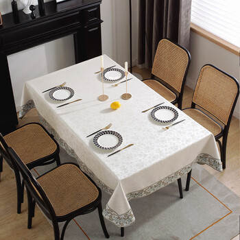 Caizhi oval dining table mat light luxury high-end rectangular tablecloth waterproof anti-scalding anti-oil washable cloth coffee table guest hb long tablecloth rose beige 150*150cm