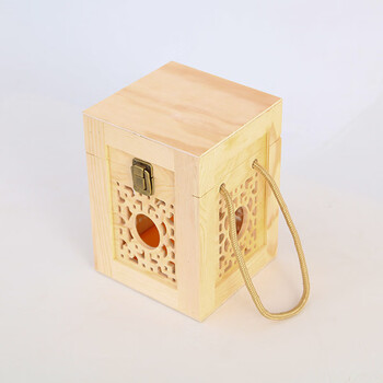 Fantasy liquor wooden box packaging wine jar wooden box packaging box one pound, two pounds, three pounds, five pounds, carved blank wine box wooden box box, one pound and one jar selling wine jar, original color diameter 11x height 16
