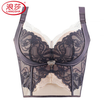 Langsha beauty salon adjustable underwear women's thin eight-breasted top support to prevent sagging, shrink secondary breasts, big breasts, make smaller bra set, purple gray single piece, 80c 36d universal