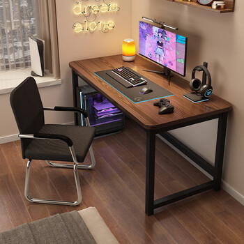 Tao juyige computer desk desk office desk work table home study desk writing desk long table gray oak + black frame 80x40 single table