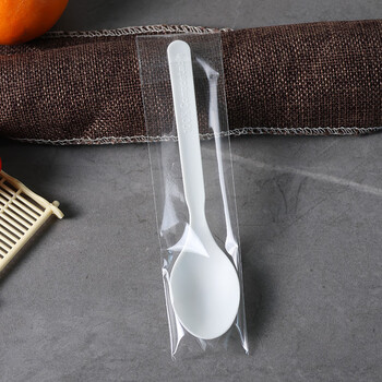 Qiao bo lai biodegradable spoon disposable spoon individually packaged starch plastic knife and fork spoon steak fruit fork takeaway rice spoon individually packaged pla spoon 1000 pieces fully degradable 14.3cm