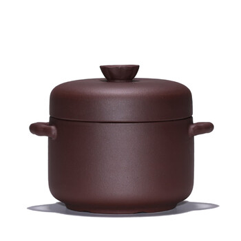 Yixing purple clay stew pot, steamed rice, water-proof stew, kung fu soup, stew pot, roasted lisha county commercial single serving new product, double lid stew pot, 500 ml, uncoated