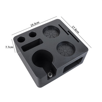 Luxiang58abs square porous handle storage base powder distributor coffee machine powder hammer set coffee utensil accessories abs square base-black