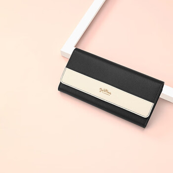 Goldlion wallet women's versatile wallet fashion contrasting color multi-card slot wallet gift box new year's gift