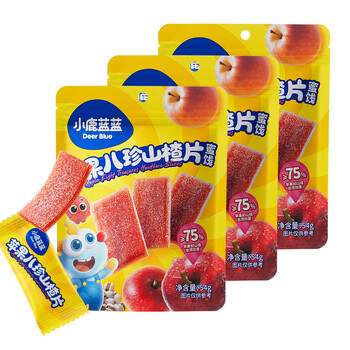 Fawn lanlan baby snacks hawthorn fruit strips small bag 0 added white sugar hawthorn bazhen kumquat snow pear slices 3 bags value pack apple hawthorn bazhen slices/162g