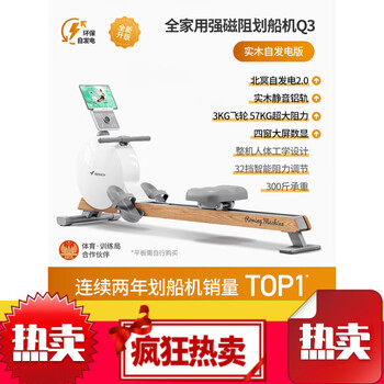 Painting rowing machine household magnetic resistance silent super fat burning fitness equipment comprehensive trainer small boat slide q3 upgraded solid wood self-generated model four-window display