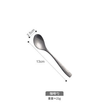 Qiuhe lanjiang japanese-style hammered coffee stirring spoon dessert spoon children's spoon old retro tea spoon coffee spoon