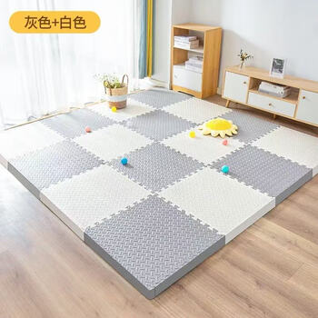 Parknshop sponge floor mat, children's crawling mat, spliced foam mat, sponge board, baby mat, tatami mat, crawling mat, beige + gray, 60*60*2.5, 6 pieces, double-sided leaf pattern