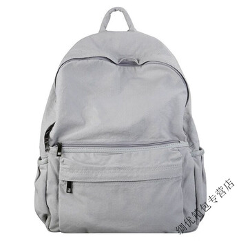 Ye yu backpack lazy style unprinted backpack water solid color canvas bag couple drape student school bag female versatile gray