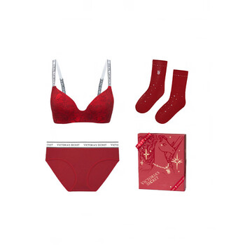 Victoria's secret bra and panties socks pegasus bra and panties red pegasus wireless thin cotton m 36b+