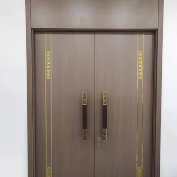 Customized bedroom door solid wood composite paint-free door double door double door double door factory rental house silent fire door solid wood composite double door complete set