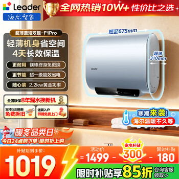 Haier's national subsidy is 20% for double-gallon flat-bucket electric water heaters. little red flower series, little magic box fresh water, skin cleansing ai intelligence, variable frequency speed heater, clean-free magnesium rod no replacement 50l, super level energy saving/industry shortest time/magnesium rod no replacement