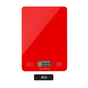 Yusenyi factory baking kitchen scale touch screen tempered glass high electronic scale available in three colors red