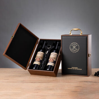 Fantasy lafite wine single and double gift box pijia wooden box red wine 1 packaging box black pijia wood double lafite special with wine utensils without red wine