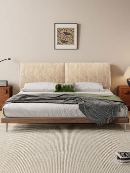 Yusenyi bed master bedroom marriage bed ancient soft covered double bed bed 20 steel wood laminated frame丨silent version + environmentally friendly mattress 18002000 bracket structure