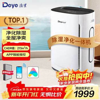 Deye dehumidifier/dehumidifier dehumidification/drying/purification three-in-one home villa basement air purification dehumidifier 21l/day dyd-u20a3