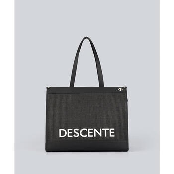 Descente women's sports bag, large capacity, lightweight, water-repellent, multi-compartment, black fabric texture, shoulder bag black (bk00) f