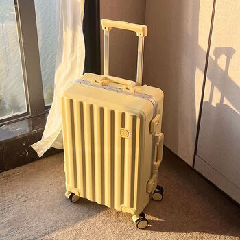 Ye yu fashionable aluminum frame suitcase 24-inch password high-looking durable trolley case 20-inch boarding suitcase men's 26 warm light yellow 20-inch