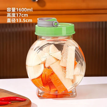 Runhuanian high-end pickle jar household large glass sealed jar pickling storage jar transparent pickle pickle thickened large jar large pickle jar 1600 ml ancient method inheritance model