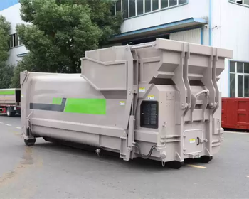 Hook-arm dustbin garbage truck underground lifting type vertical horizontal garbage disposal equipment garbage compression transfer station lotus color