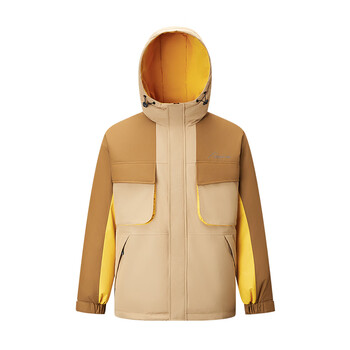 Qianrenggang (chericom) qianrenggang autumn and winter new down jacket outdoor hooded color-blocked workwear wind jacket windproof and warm men's y309622y camel 88819 l 170/88a