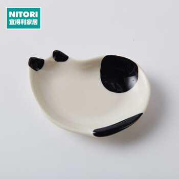 Nitori japanese home ceramic tableware cute kitten dish vinegar dish soy sauce dish seasoning dish black