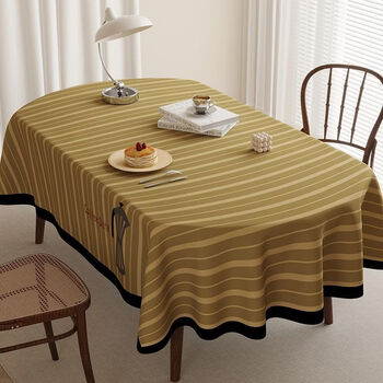 Fantasy high-value tablecloth light luxury cartoon style oval tablecloth rectangular household waterproof desktop coffee table cloth ethiopian concentrated chenille high-grade fabric 120x160cm