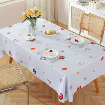 Yusenyi high-end restaurant tablecloth rectangular waterproof, oil-proof and anti-scalding no-wash tablecloth thickened rectangular tablecloth nuanshi fuxing upgraded pc waterproof and oil-proof 140x140 suitable for square tables